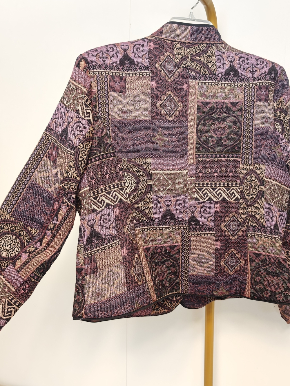 Christopher & Banks Vintage Purple Patchwork Tapestry Woven Jacket XL - Picture 4 of 12
